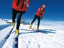 Cross country skiing through uncontaminated nature